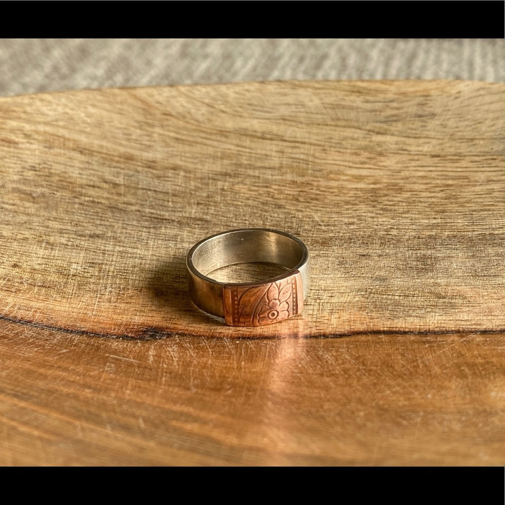 Sundance Catalog Sterling and Copper Flowered Ring